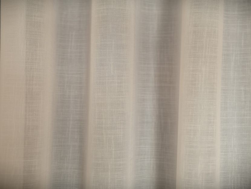 Vorhang mit Leinenoptik, sichtbare Webstruktur, halbtransparent und blickdicht. - Bild 1